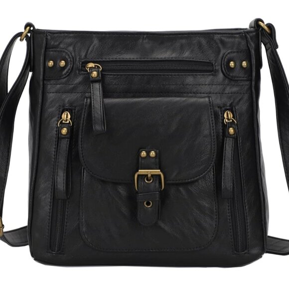 Crossbody Multi Pocket Shoulder, Medium PU Leather Cross Body Bag - Picture 5 of 7